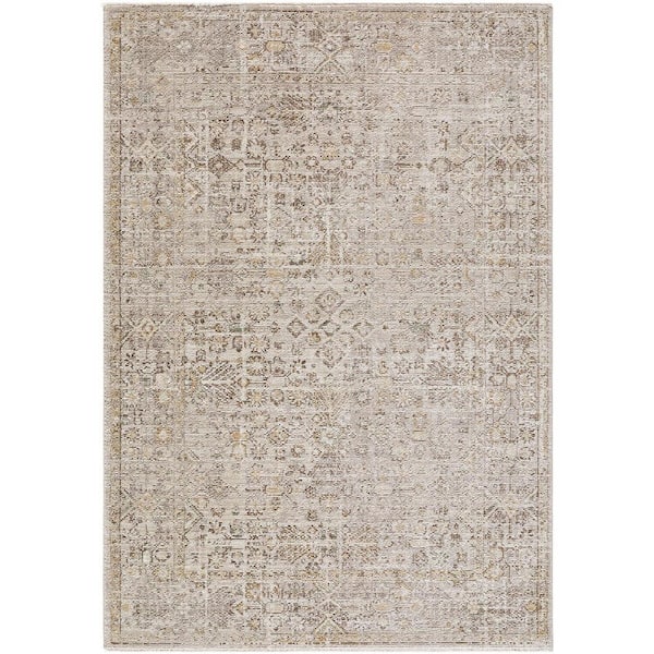 Livabliss Galey Alix x Livabliss Myrtle Avenue I Vintage Medallion Area Rug, 7'10 in. x 10'2 in. (8' x 10'), Taupe