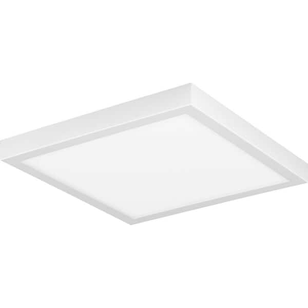 Progress Lighting Everlume Collection 11 in. White Integrated LED Edgelit Square Semi-Flush Mount