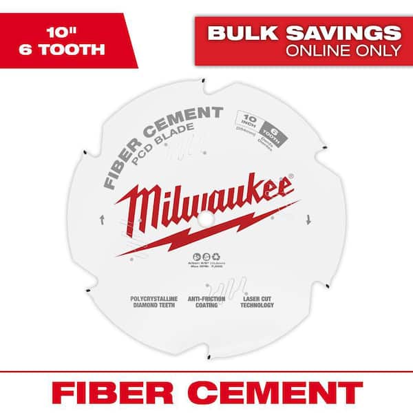 10 in. x 6-Tooth Polycrystalline Diamond (PCD) Tipped Fiber Cement Cutting Saw Blade