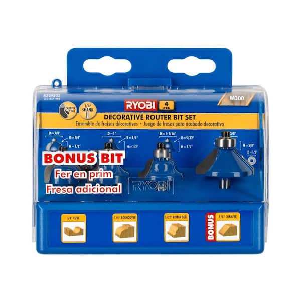RYOBI Decorative Router Bit Set (4-Piece) A25RS32R1 - The Home Depot