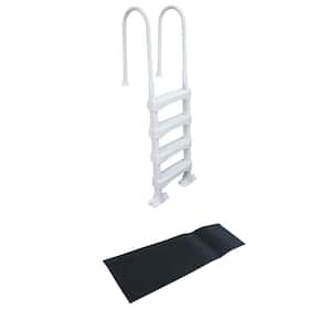 4-Step Ladder for 60 in. Pool Walls with Swimming Pool Ladder Mat