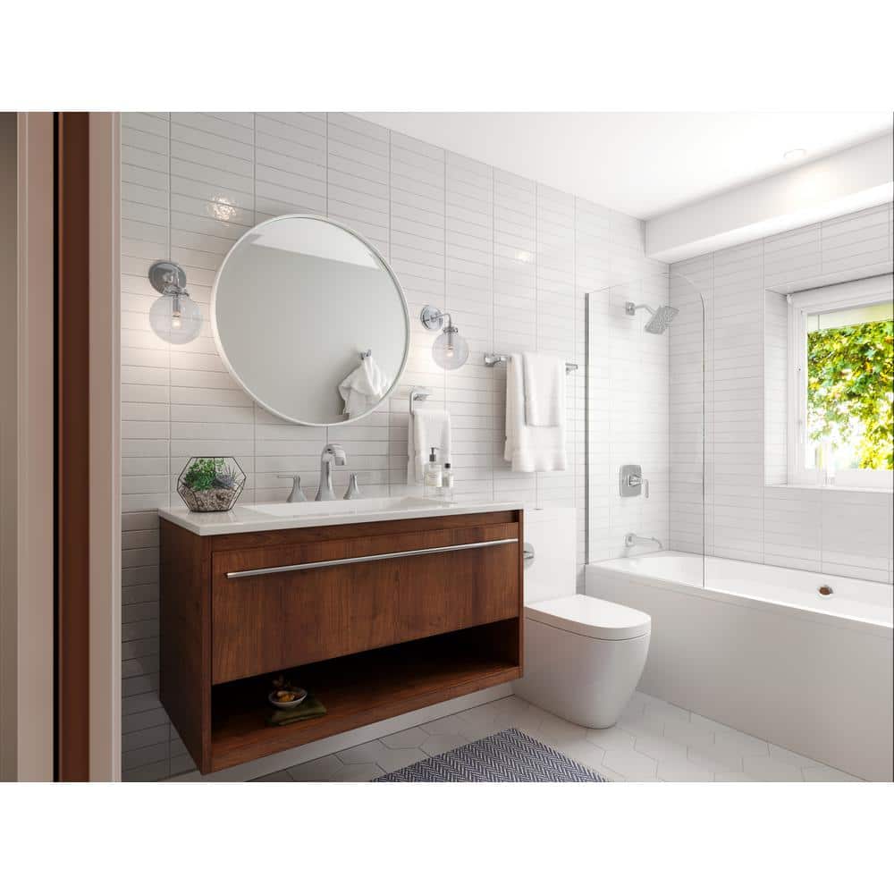 Polished Chrome 8-Inch Widespread Double Handle Bathroom Faucet