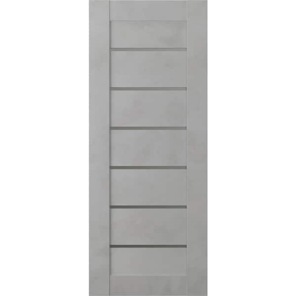 Belldinni Vona 07-02 18 in. x 80 in. Solid Core 6-Lite Frosted Glass Light Urban Finished Wood Composite Interior Door Slab