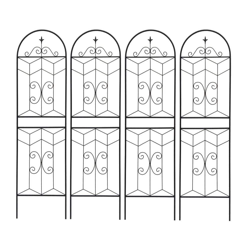 71 in. x 19.7 in. Metal Garden Trellis Rustproof Trellis for Climbing Plants Outdoor Flower Support in Black (4 Pack) price history on PriceWatchPro