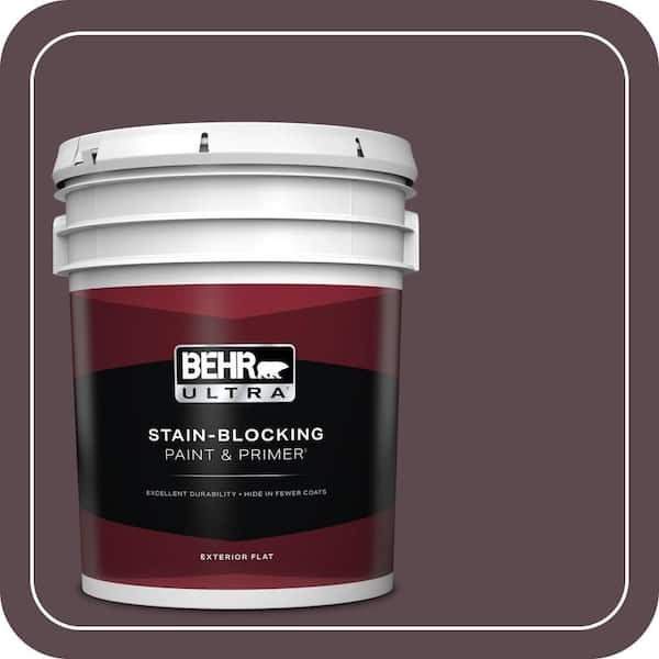 BEHR ULTRA 5 gal. #100F-7 Deep Aubergine Flat Exterior Paint & Primer