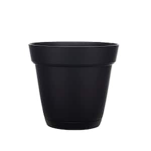 Graff Large 20 in. x 17 in. 38 qt. Black Resin Indoor/Outdoor Planter with Saucer