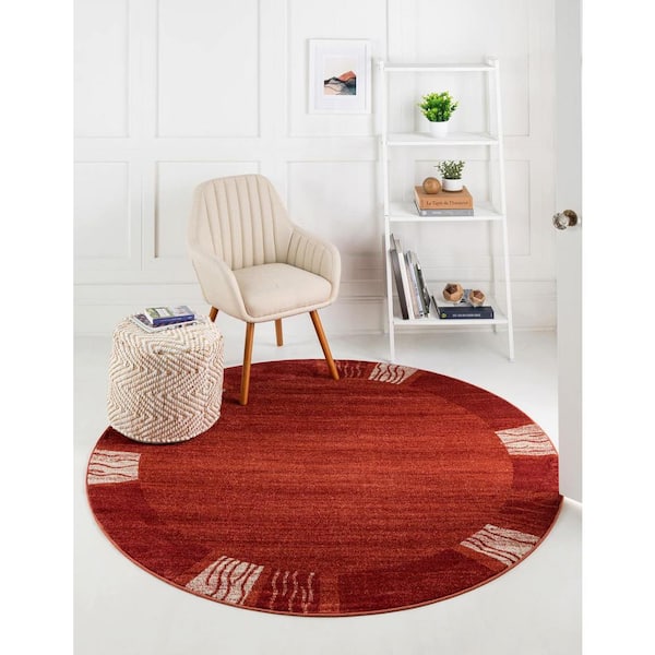 Del Mar Sarah Rust Red 6' 0 x 6' 0 Round Rug