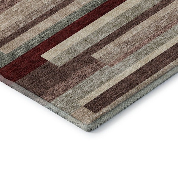 Mayfield Premium Machine Washable Abstract AMF956 Merlot 9 ft. x 12 ft. Area Rug