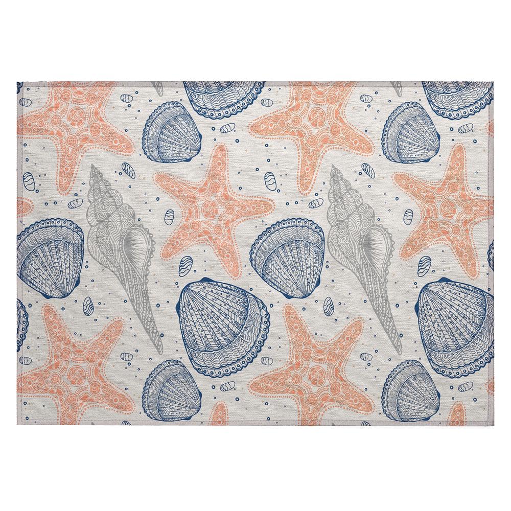Surfside Beige 1 ft. 8 in. x 2 ft. 6 in. Geometric Indoor/Outdoor Area Rug