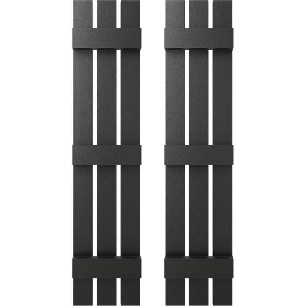 Builders Edge 12 in. W x 65 in. H TailorMade Three Board Spaced (3 Batten), Board-n-Batten Shutters - Black