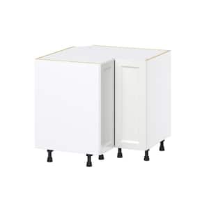 36 in. W x 34.5 in. H x 24 in. D Alton Painted White Shaker Assembled Lazy Susan Corner Base Kitchen Cabinet