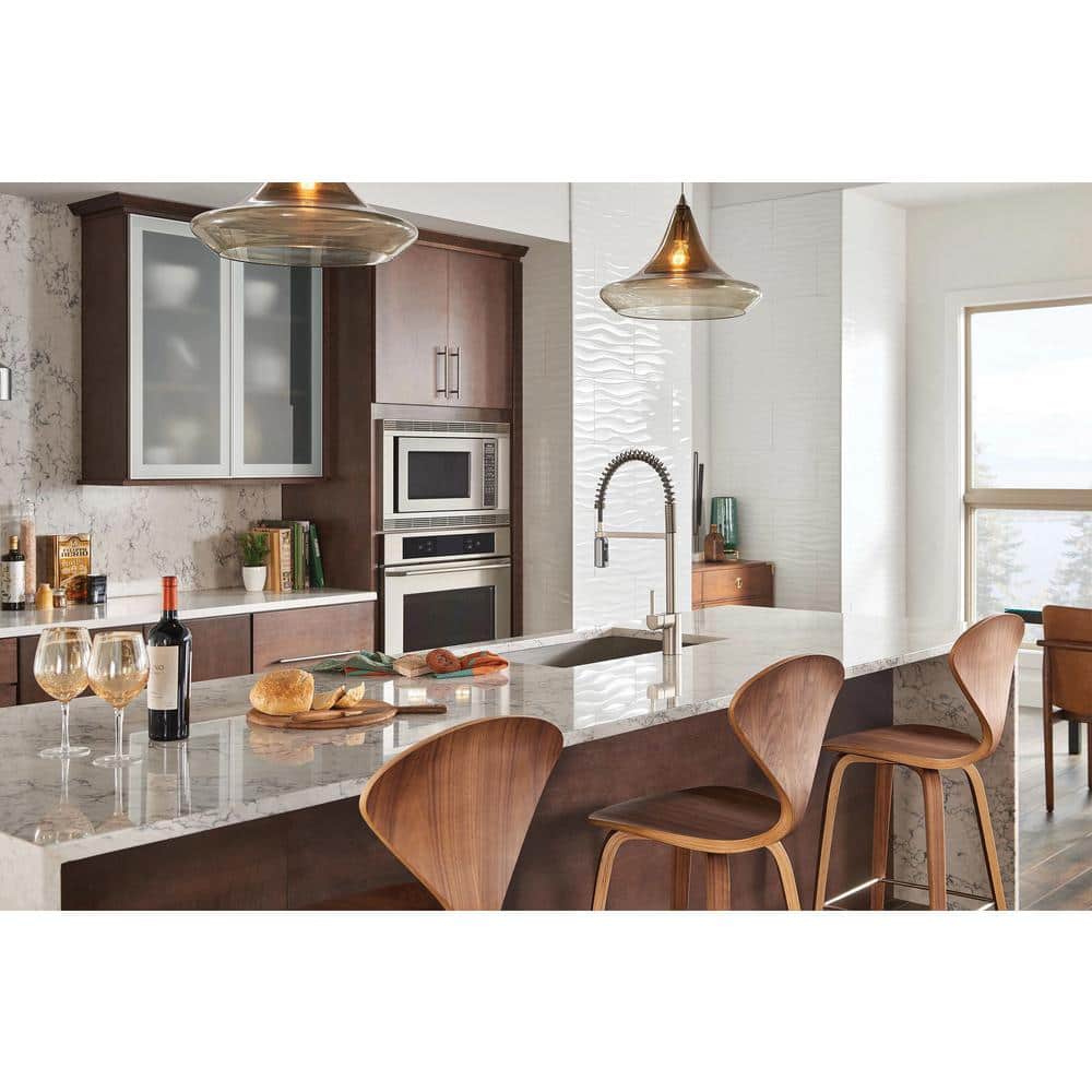 Stainless Steel Modern Pull-Down Kitchen Faucet with Spring Spout