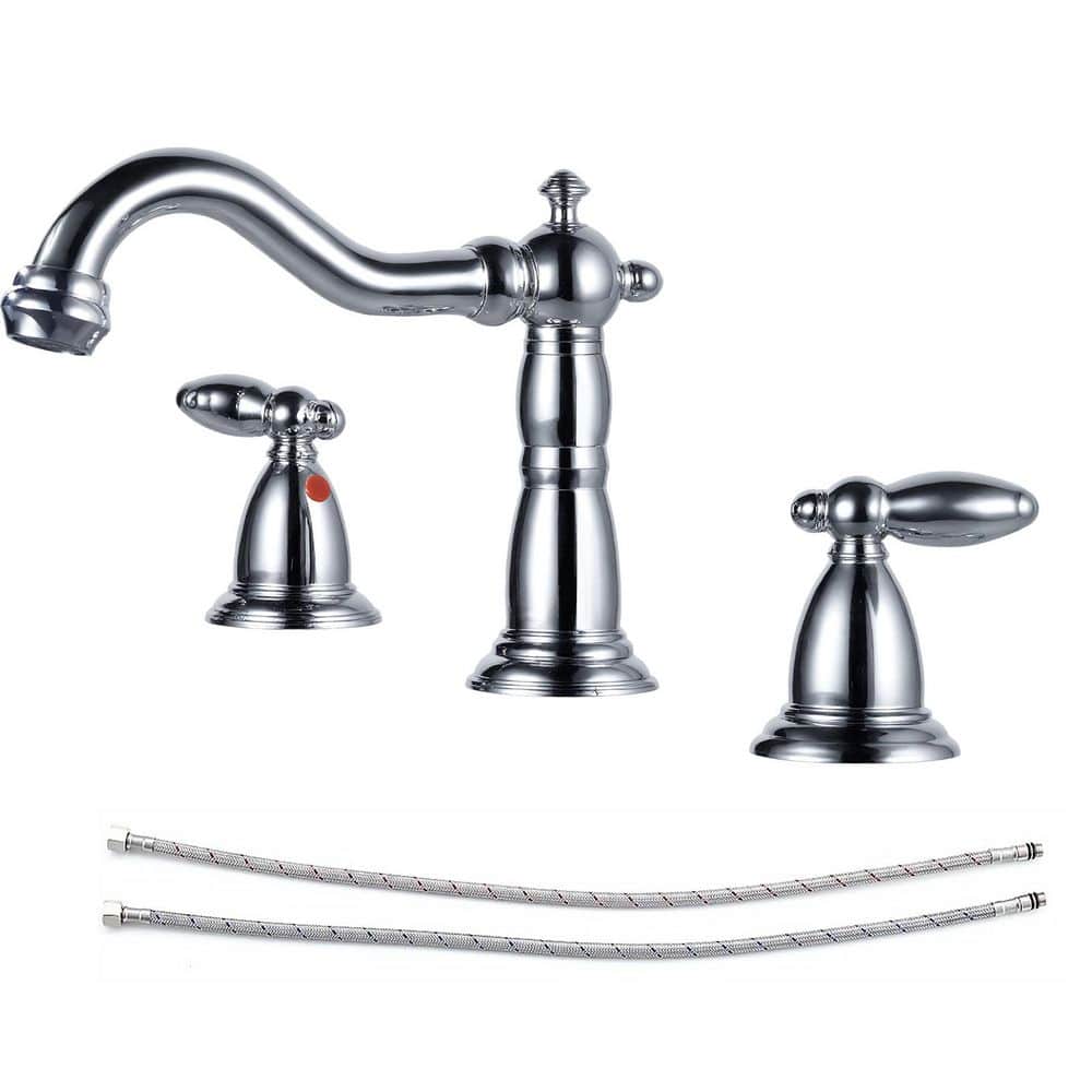 Double handle 8 in. Widespread Bathroom Faucet 3 Hole Bathroom Sink Faucet 
