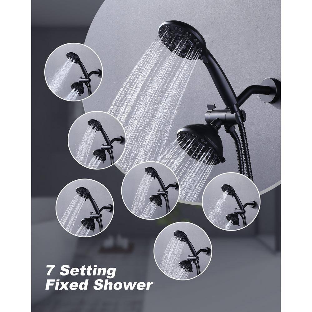 Matte Black 7-Spray Wall Mounted Shower Faucet System