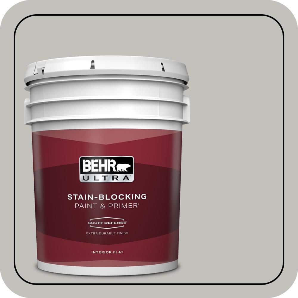 5 gal. #QE-50 Gull Gray Extra Durable Flat Interior Paint & Primer price history on PriceWatchPro