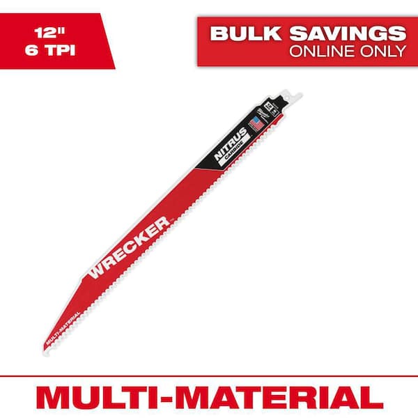 12 in. 6 TPI WRECKER Nitrus Carbide Teeth Multi-Material Cutting SAWZALL Reciprocating Saw Blade (1-Pack)