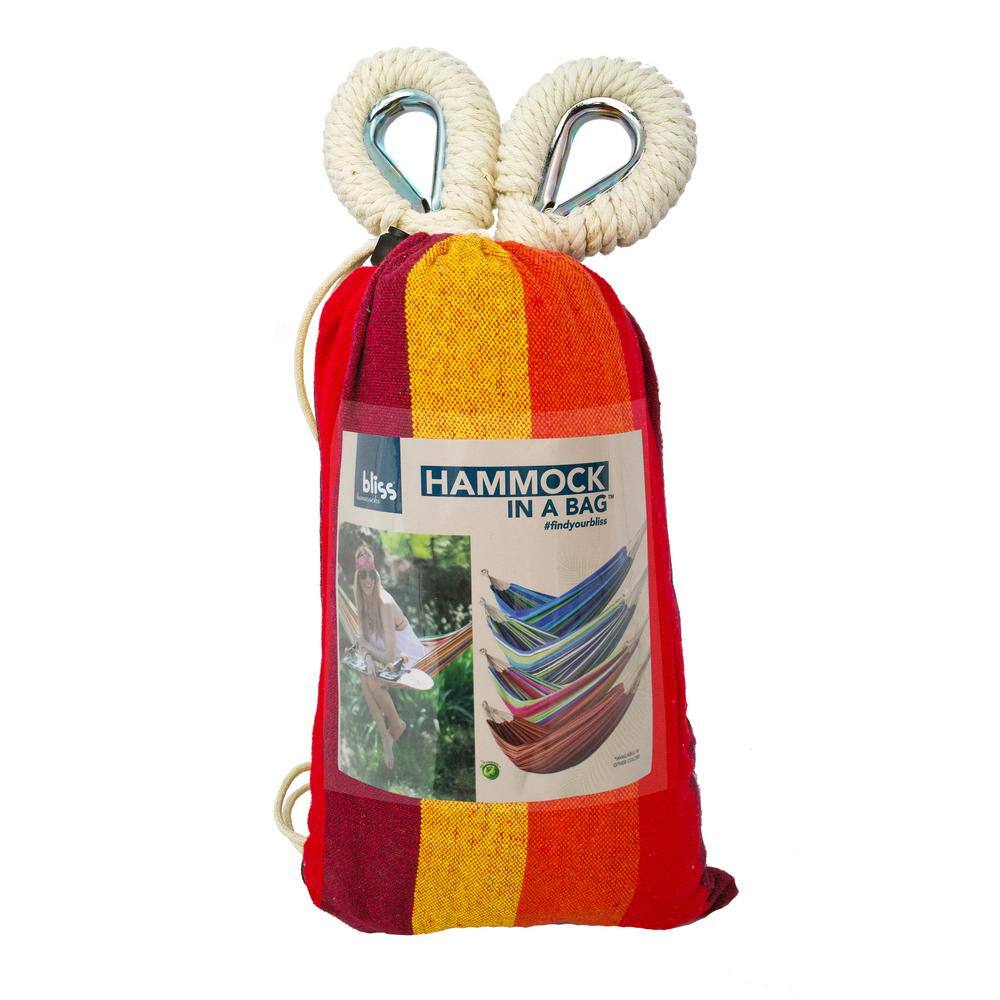 Tequila Sunrise Striped Brazilian Hammock with Hanging Hardware