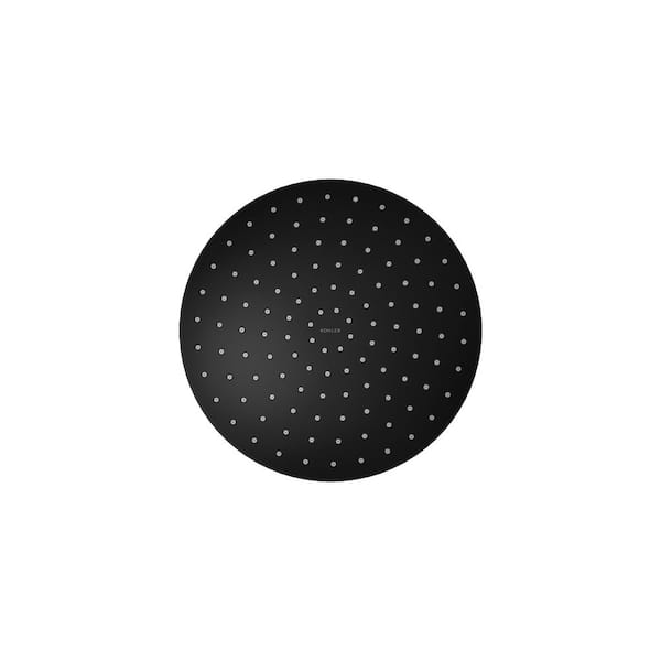 KOHLER Awaken 1-Spray Patterns with 1.75 GPM 9.88 in. Ceiling Mount Fixed Shower Head in Matte Black