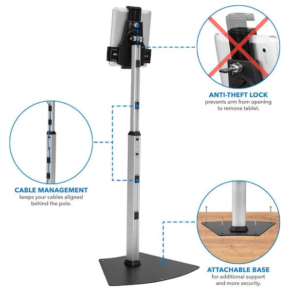 Mount-It! Secure Universal Tablet Floor Stand with Lock