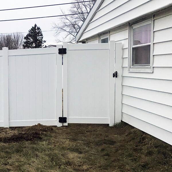 Weatherables 5 in. x 5 in. x 8 ft. White Vinyl Fence Gate Blank Post