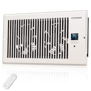 6in. x 12in. 120 CFM Wall Mounted Quiet Smart Register Booster Fan with Thermostat Control in White