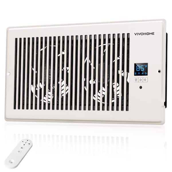 VIVOHOME 6 in. x 12 in. 120 CFM Wall Mounted Quiet Smart Register Booster Fan with Thermostat Control in White