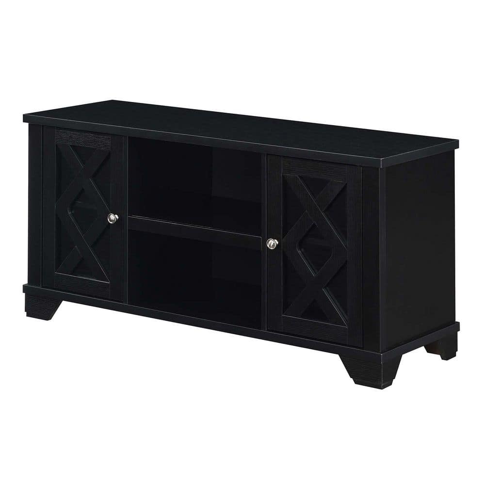 Gateway 48" Black Wood TV Stand with Cabinet Storage