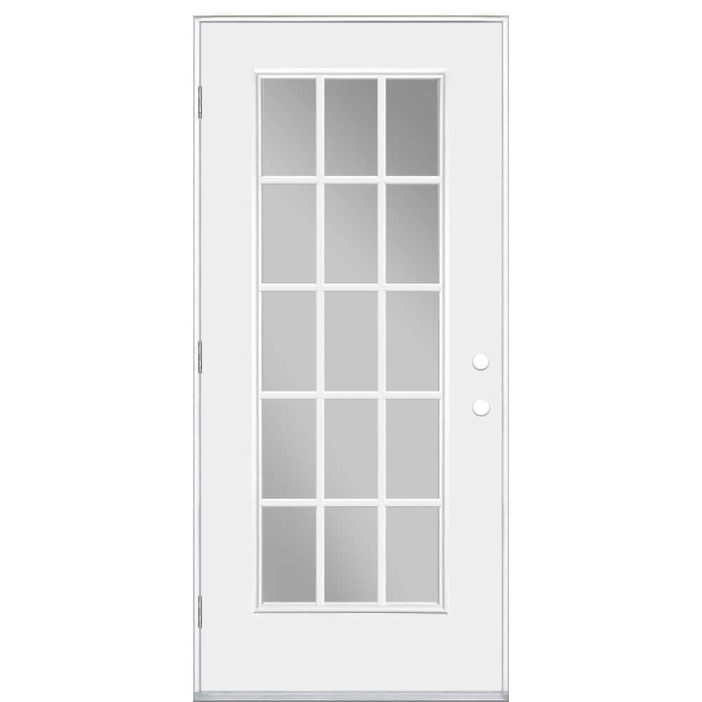 Masonite 36 in. x 80 in. Premium 15 Lite Primed Right-Hand