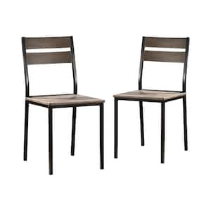 Spivey Antique Brown Metal and Wood Side Chairs (Set of 2)