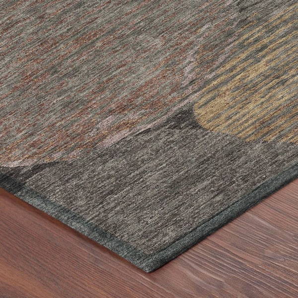 Chantille Machine Washable Indoor/Outdoor Abstract ACN2744 Chocolate 3 ft. x 4 ft. Area Rug