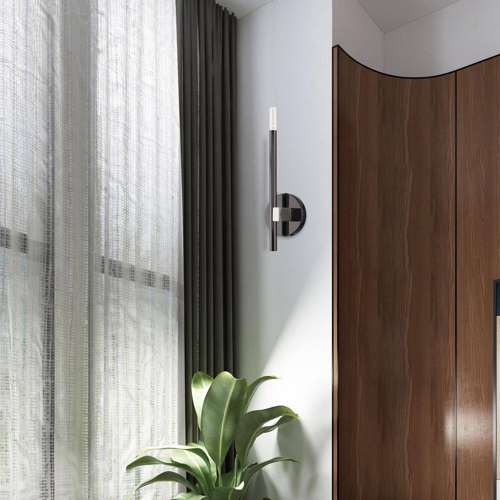 Denmark Black Chrome Slim 1-Light ADA Sconce