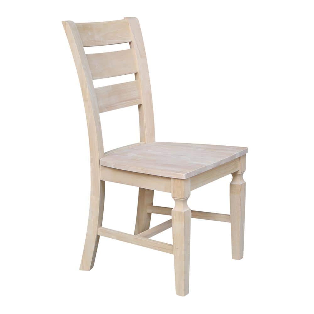 Vista Unfinished Solid Parawood High Ladderback Chair Set