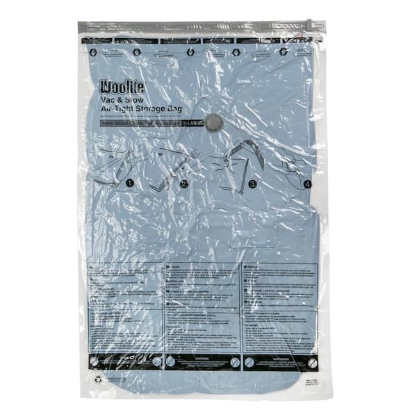 Woolite Large Heavy Duty Clear Vacuum Seal Storage Bag - 35x48 Inches -  Holds Up to 3 Queen Size Bedding Sets and 4 Pillows - Nylon Bonded - Super  Seal Valve in