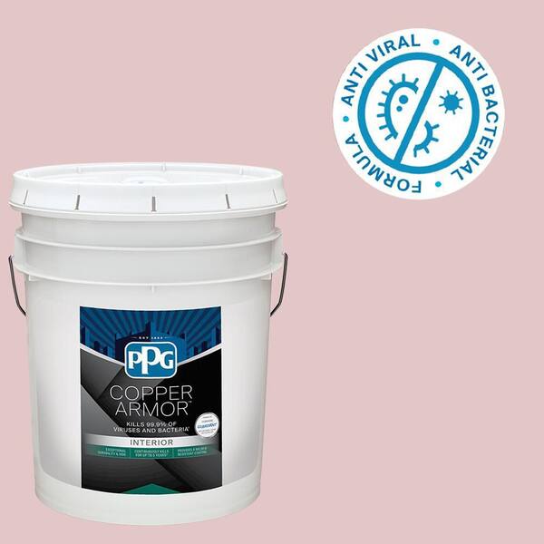 COPPER ARMOR 5 gal. PPG1053-3 Powdered Petals Eggshell Antiviral and Antibacterial Interior Paint with Primer