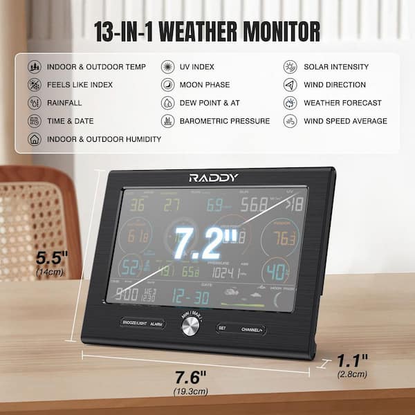 Raddy 6.9'' Wireless Outdoor Thermometer