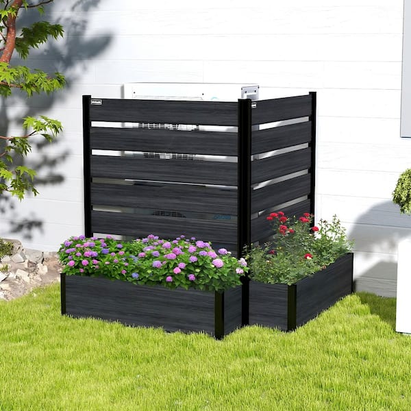 mondaria 59 in. Tall Black Composite Wood Panels Planter Box with