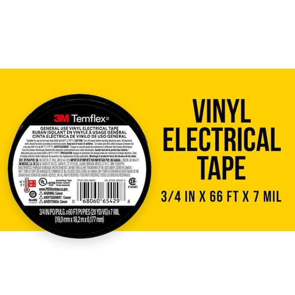 Temflex 3/4 in. x 60 ft. 1700 Electrical Tape Black