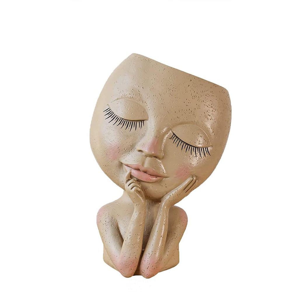 Large Resin Human Face Pots Indoor and Outdoor Plant Pots with Drainage ...