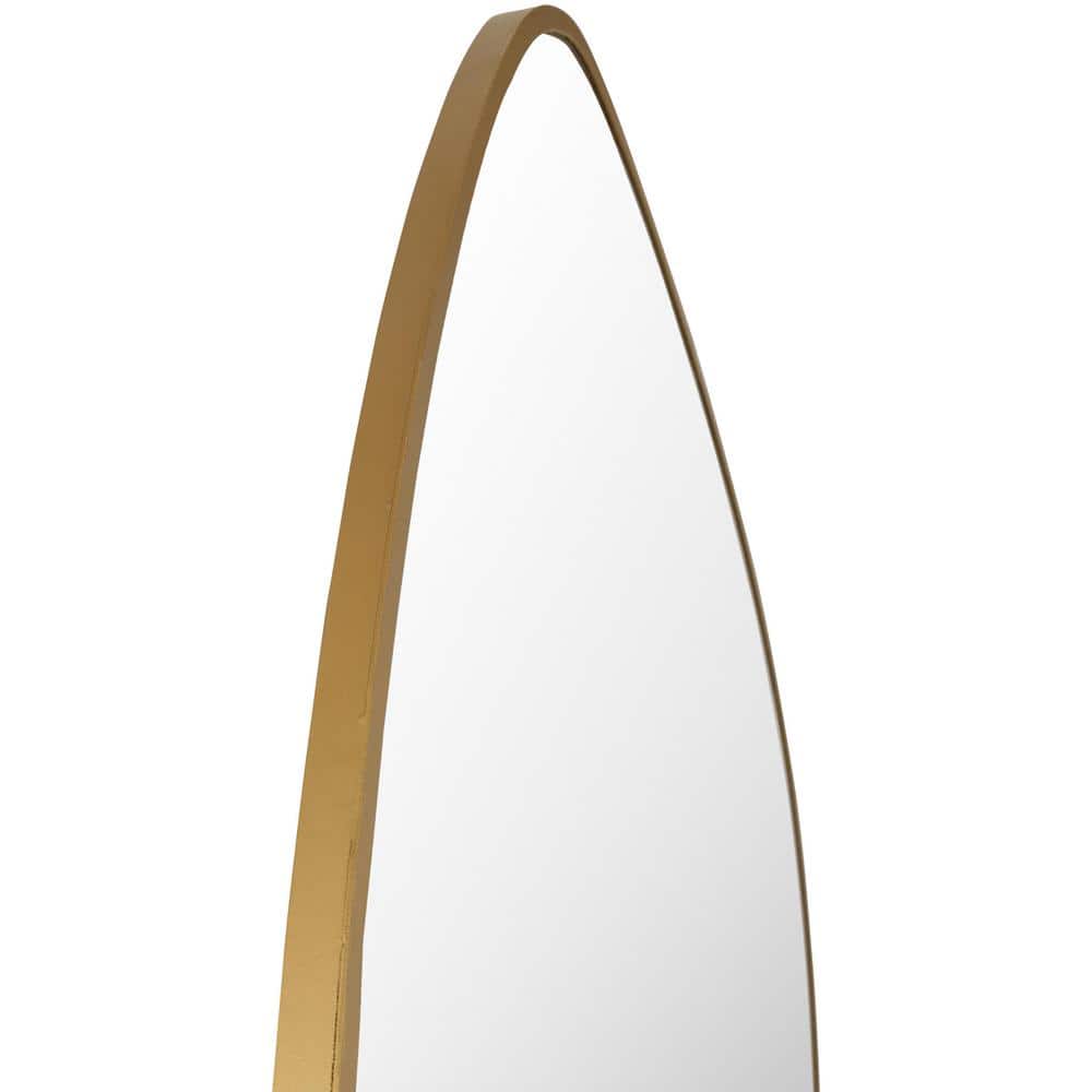 Asymmetrical Gold Metal Framed Wall Mirror, 37" x 36"