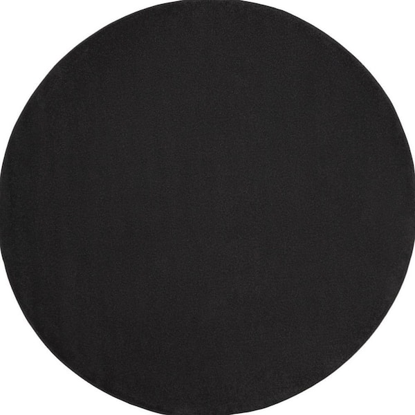 Black 8 ft. x 8 ft. Woven Polypropylene Indoor/Outdoor Area Rug