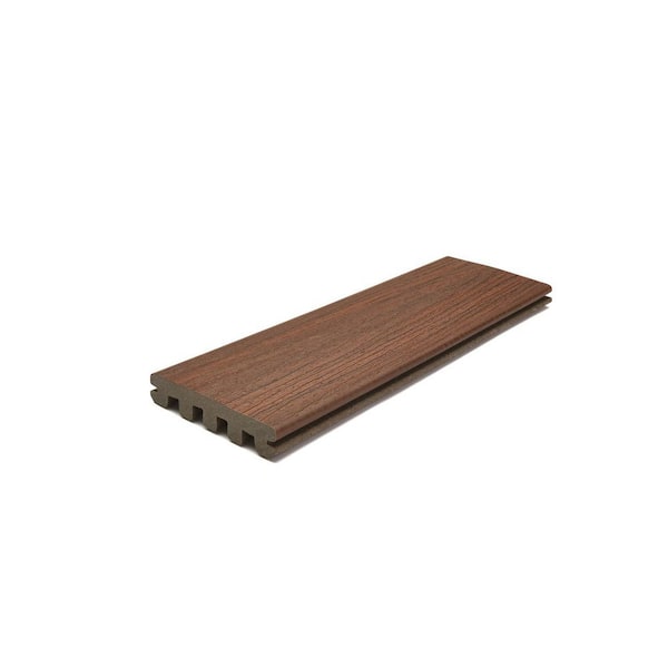 Enhance Naturals 1 in. x 6 in. x 12 ft. Cinnamon Cove Grooved Edge Composite Deck Board