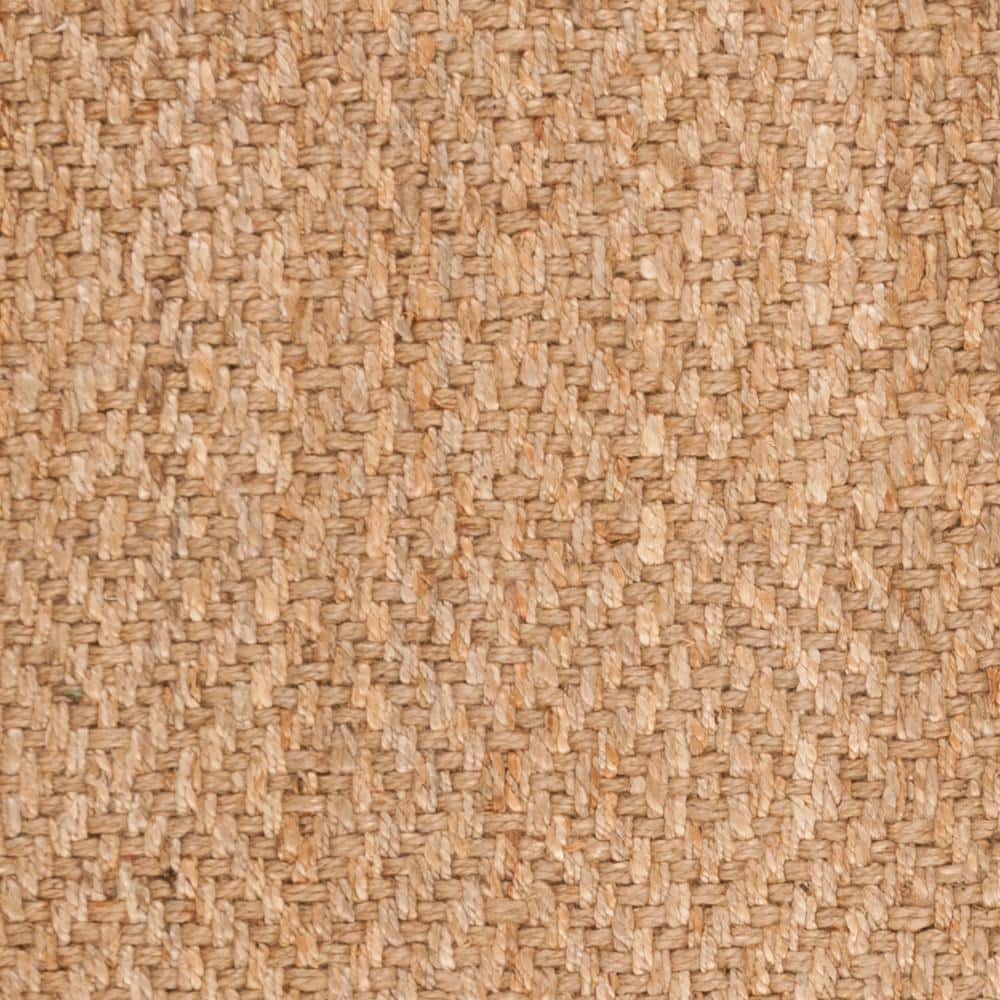 Handmade Beige Geometric Jute Square Area Rug