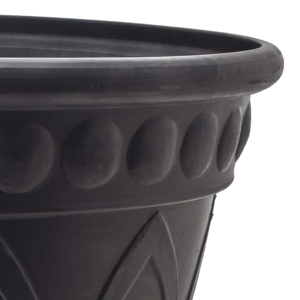 Black Medium Eco-Friendly Cone-Shaped Outdoor Planter
