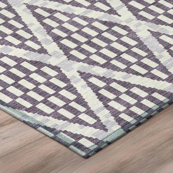 Chantille Machine Washable Indoor/Outdoor Abstract ACN3043 Plum 3 ft. x 4 ft. Area Rug