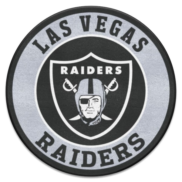Officially Licensed NFL Las Vegas Raiders 27 Round Rug w/Vintage Logo