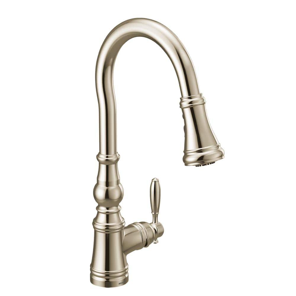 Moen S73004Nl Polished Nickel One-Handle Pulldown Kitchen Faucet