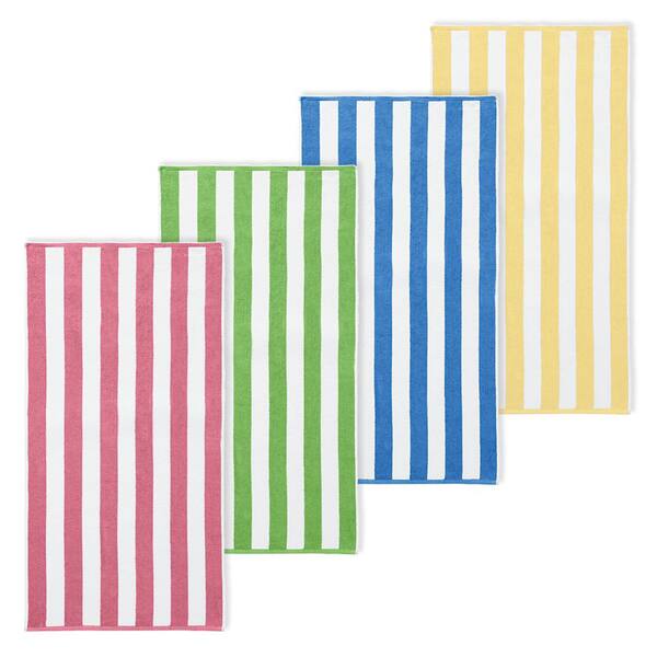 FRESHFOLDS Pink Cotton 4 Pack Premium Cabana Beach Towels