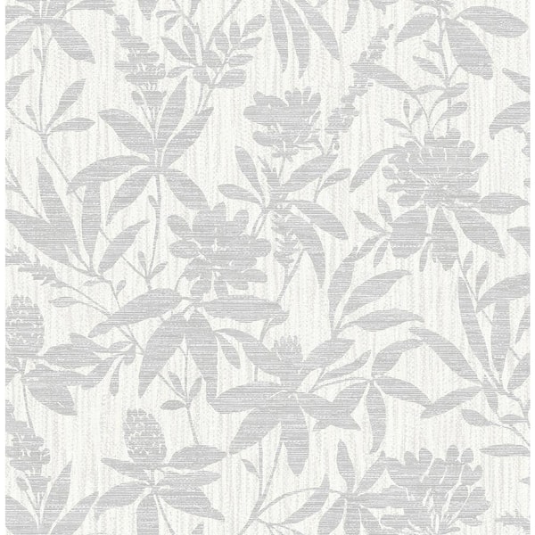 Advantage Riemann Silver Floral Wallpaper Sample