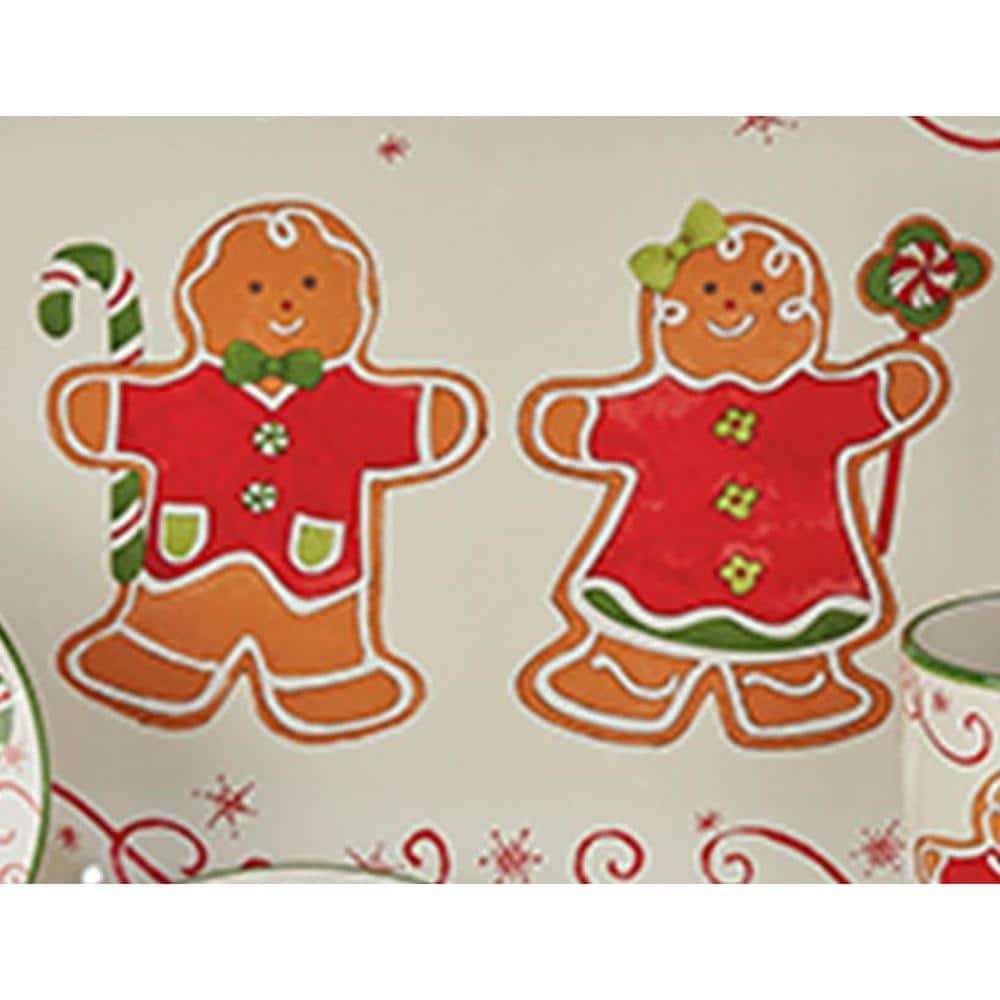 Holiday Magic Gingerbread Ceramic Christmas Mugs Set of 4