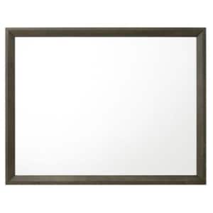 35 in. H x 1 in. W Rustic Gray Landscape Rectangular Solid Wood Mirror